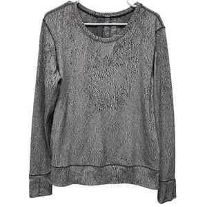 Lululemon Rush Hour Long Sleeve Pull-over Luon Spray Jacquard White Black 12